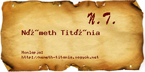 Németh Titánia névjegykártya